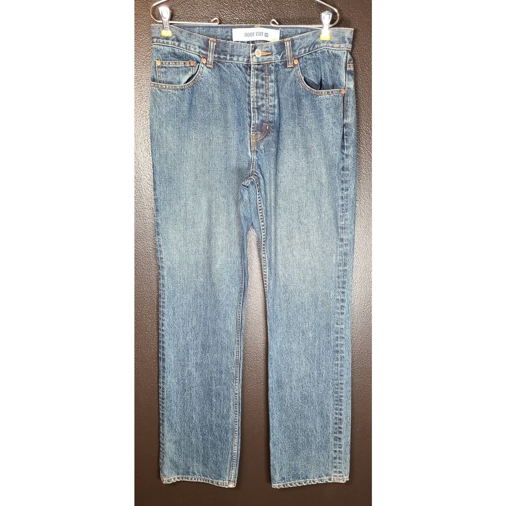Vintage Y2K Gap Bootcut Jeans Womens Size 12L Button Fly Made USA 100% Cotton